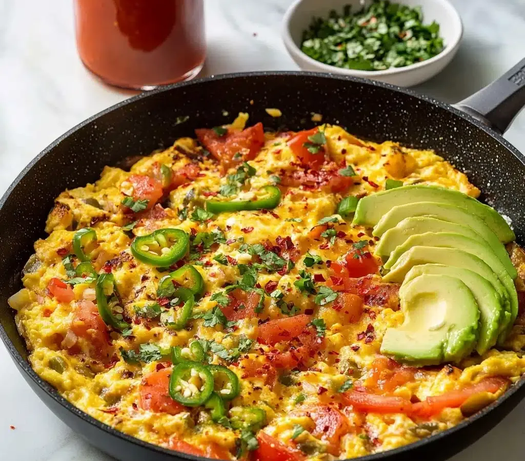 SAVORY EGGS ON TORTILLAS