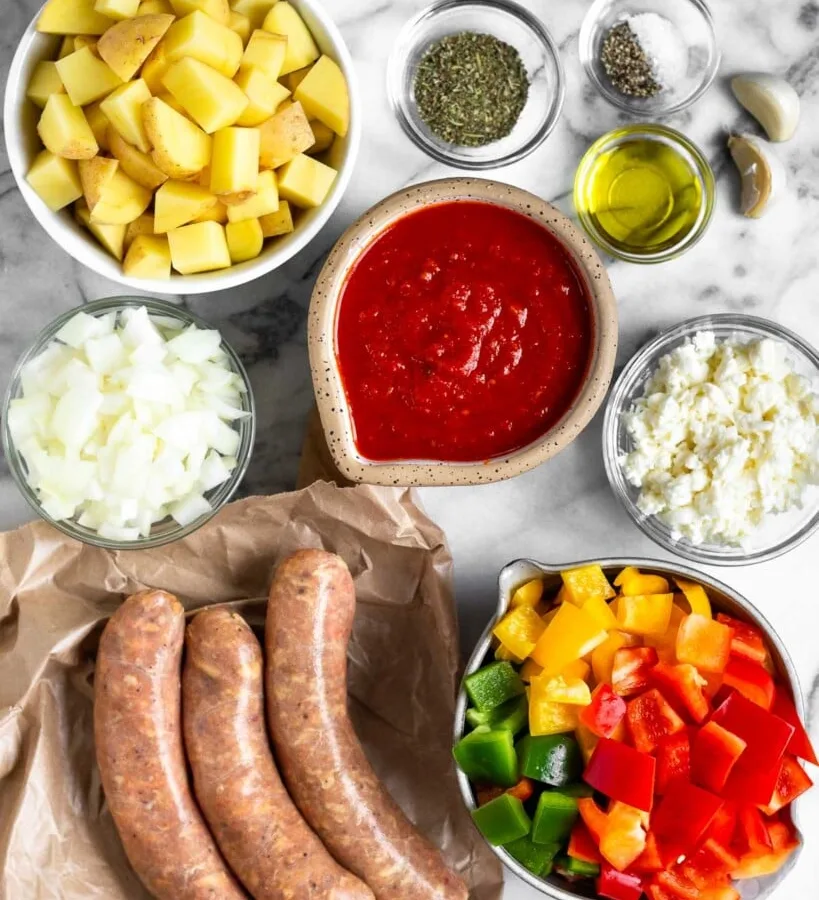 Scalloped Potatoes with Sausage and Peppers