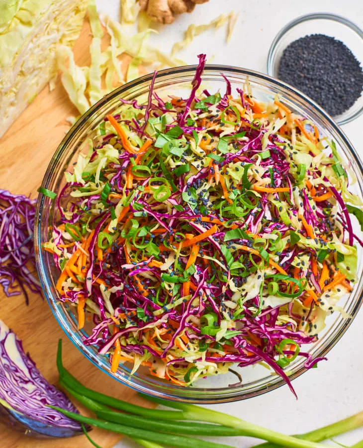 Radish, Cabbage and Sesame Slaw