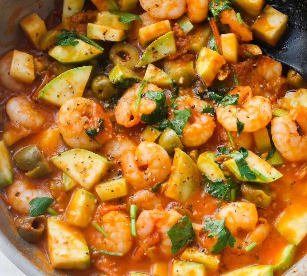 Shrimp in Tomato−Garlic Sauce