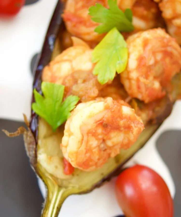 Shrimp-Stuffed Eggplant