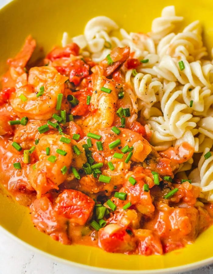 Shrimp with Tomato Cream Sauce