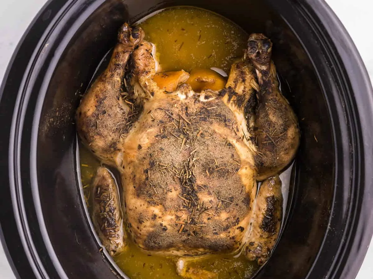 Slow Cooker Lemon Roast Chicken