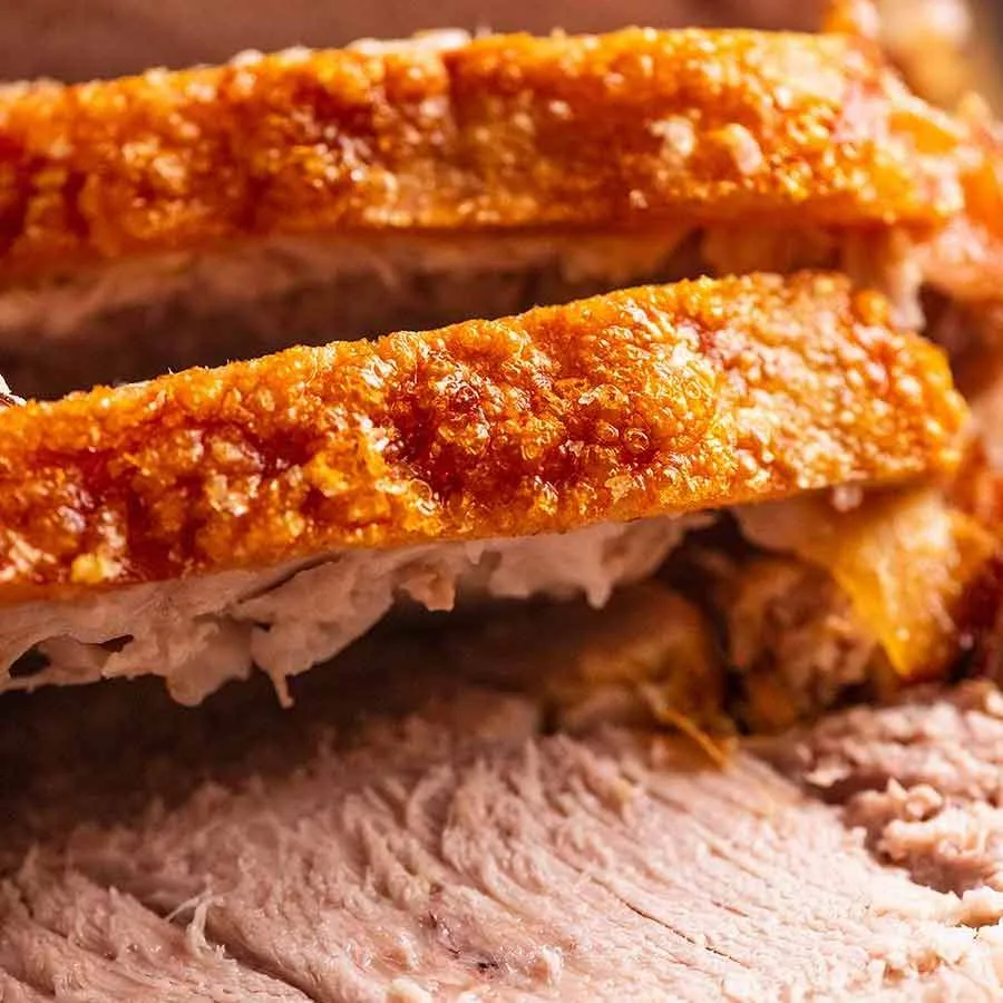 Slow-Roasted Leg of Pork with Spicy Scratchings
