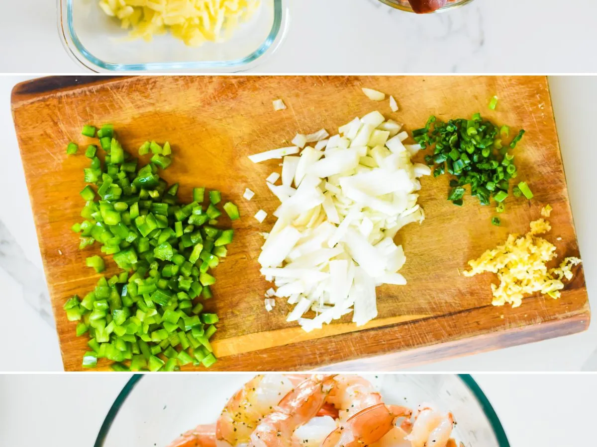 Smothered Andouille Sausage And Shrimp Over Creamy Stone