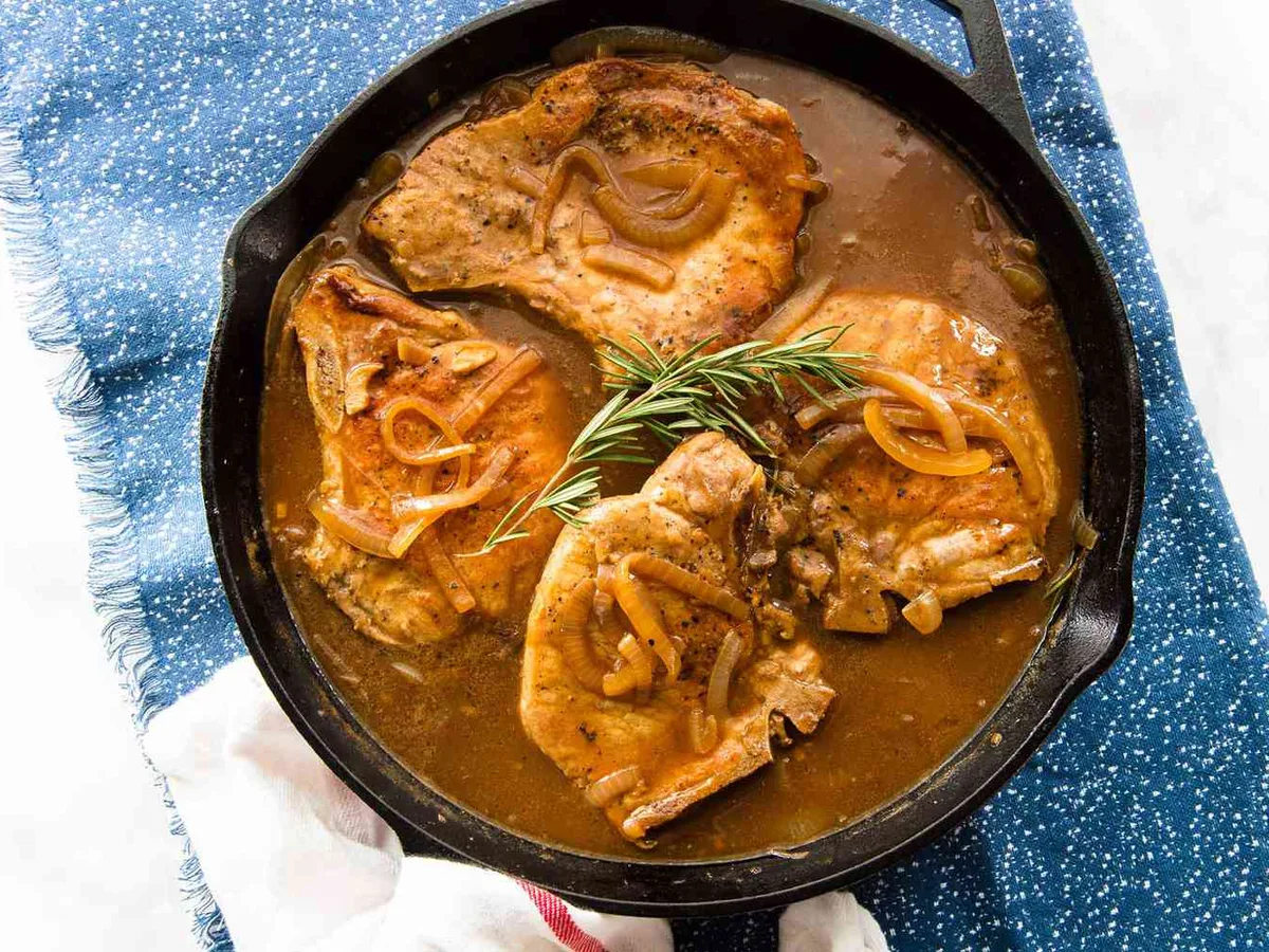 SMOTHERED PORK LOIN CHOPS