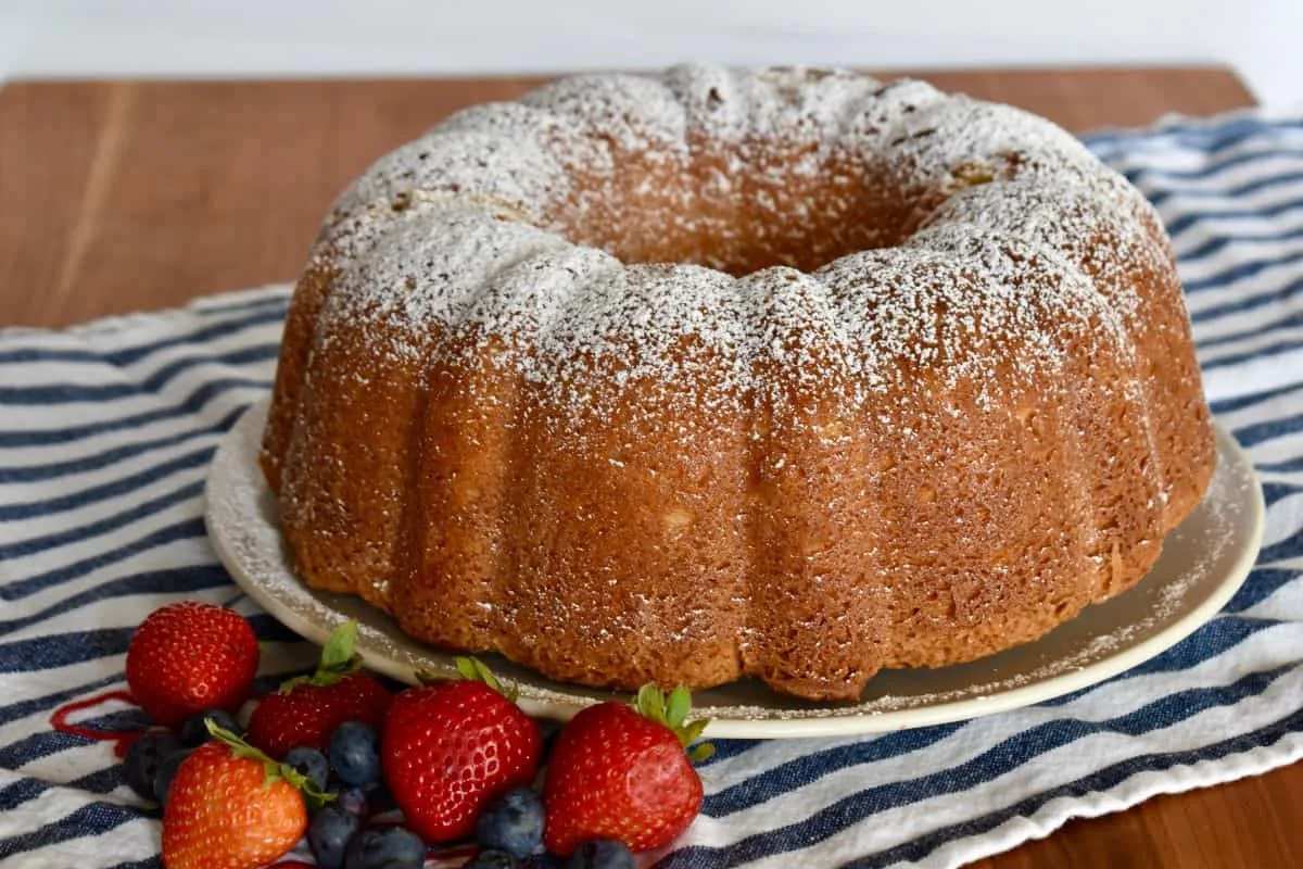 Sour Cream Cake With Macerated Berries