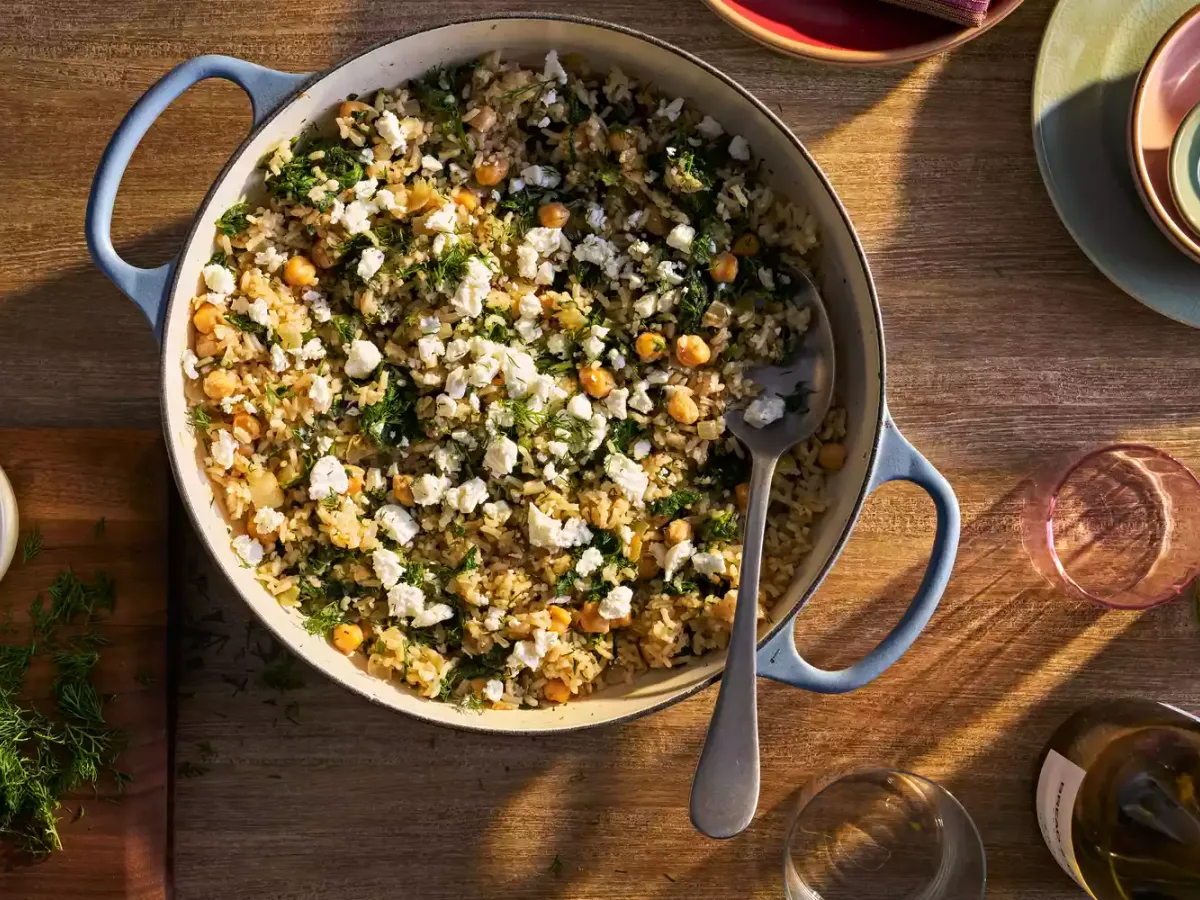 Spinach with Rice (Spanakouzo)