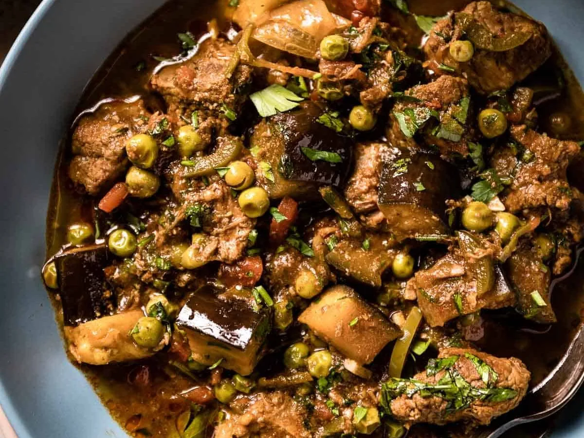 Stewed Eggplant With Panned Steak