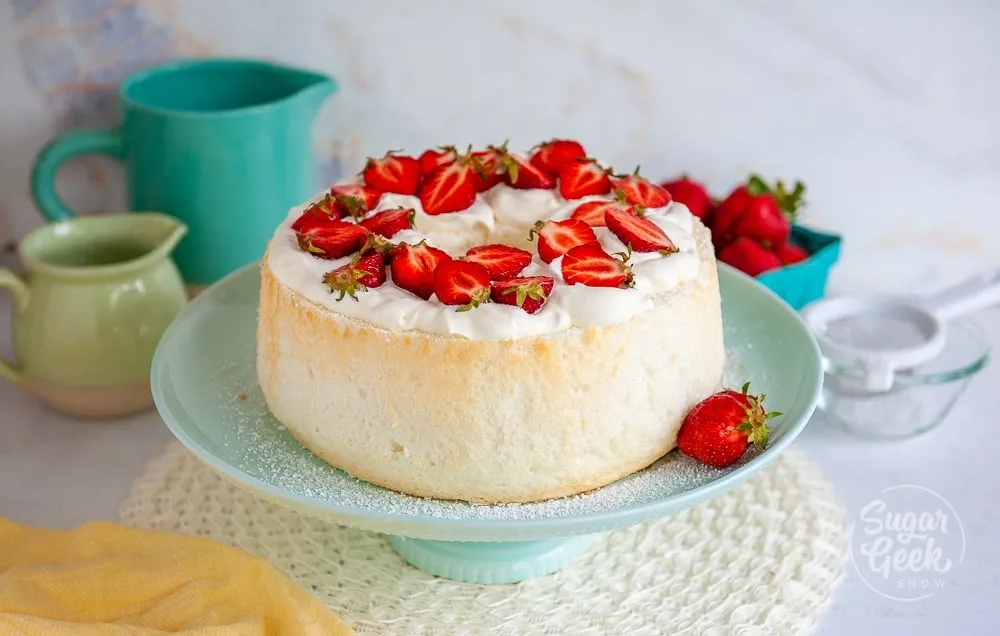 Strawberries and Cream Angel Cake