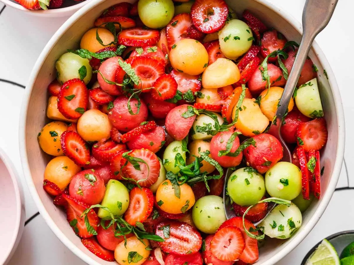 Strawberries In A Melon Sauce