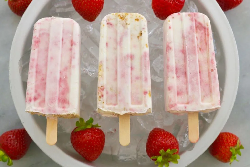 Strawberry Cheesecake Popsicles