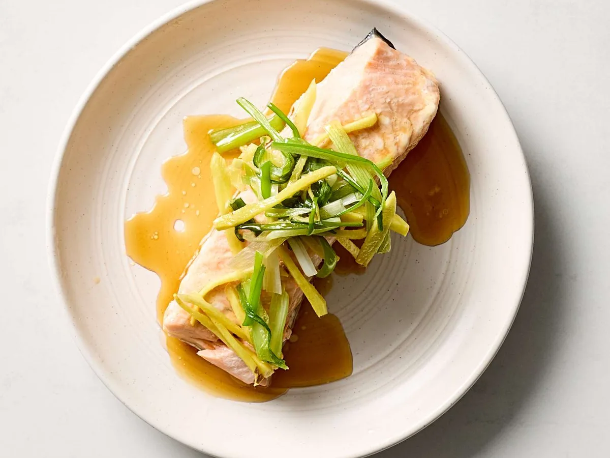 Sweet Salmon with Ginger and Scallions