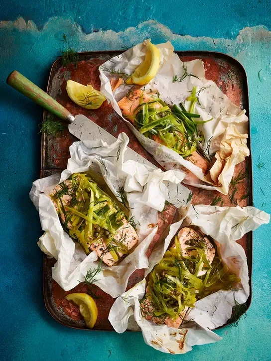 Thai salmon parcels