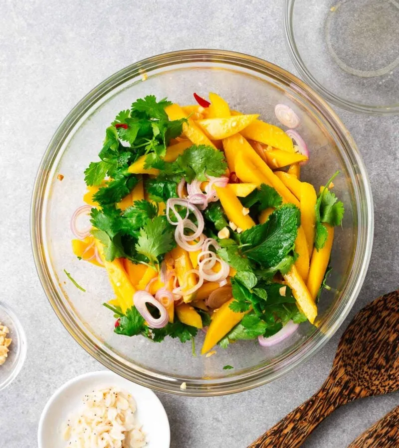 Thai-style Mango Salad with Griddled Prawns
