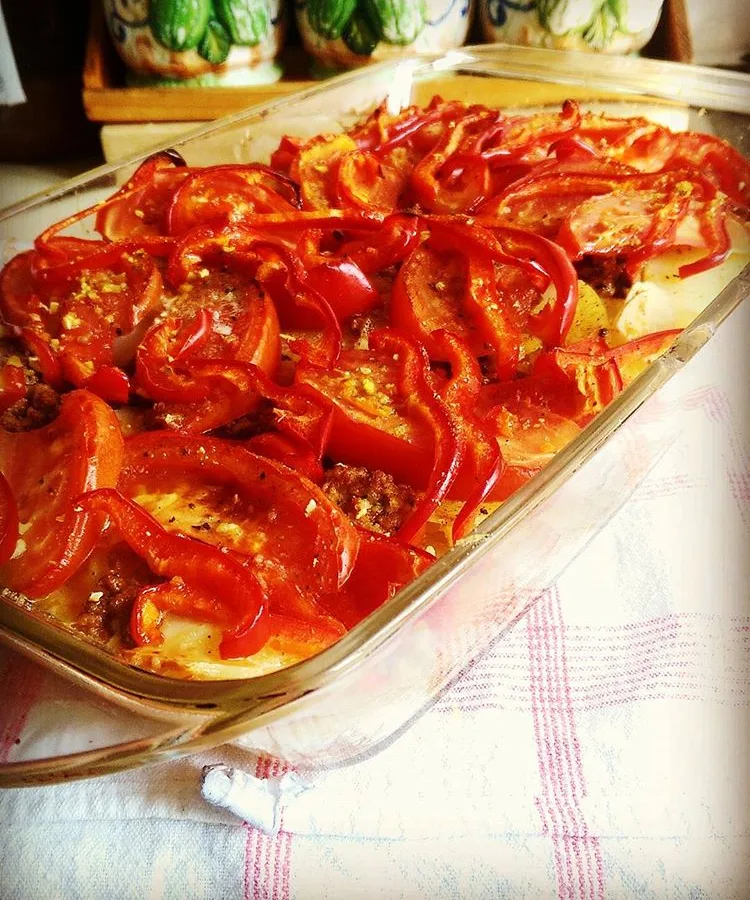 Tomato, Potato and Pepper Casserole