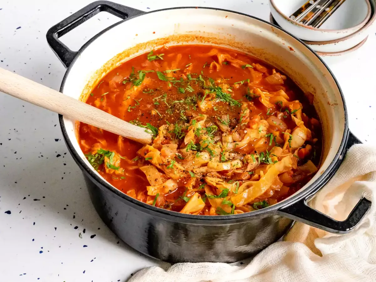 Ukrainian Sweet and Sour Bean and Cabbage Soup