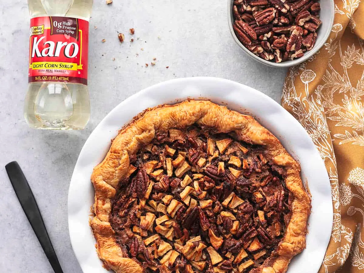Upside Down Apple Pecan Pie