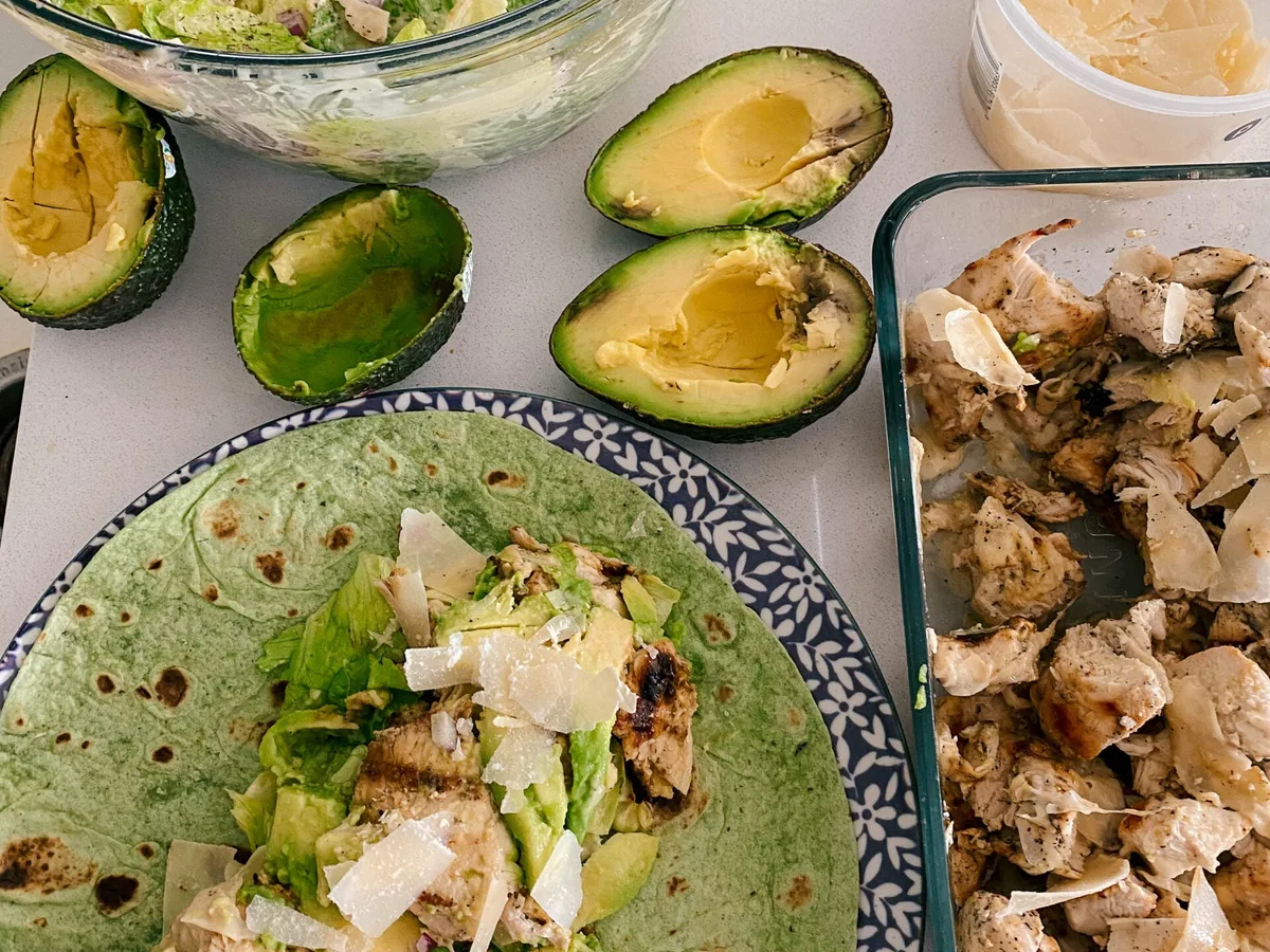 Warm Chicken Caesar Wrap