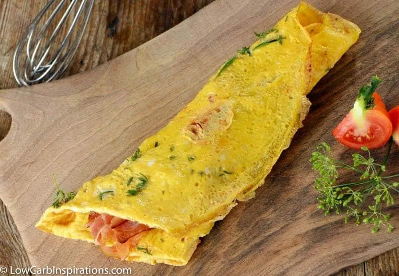 Bacon, Cheese and Watercress Omelettes