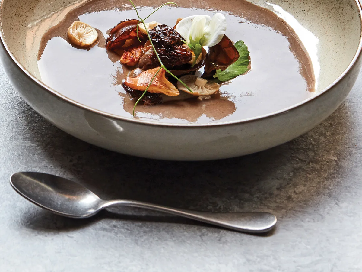 Wild Mushroom And Foie Gras Beer Bisque